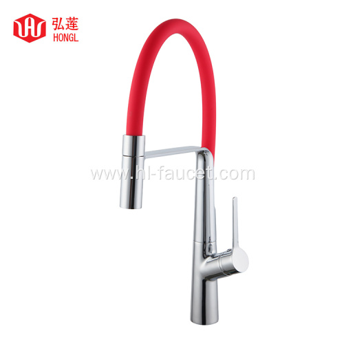 Black hose faucet countertop pull out mixer